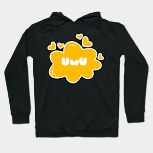 Cute Anime UwU Text Cloud with Hearts Hoodie